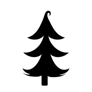Vector silhouette of Christmas tree. Stock Illustration