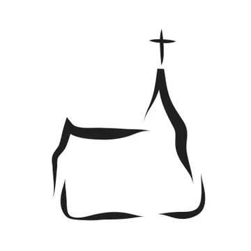 Vector silhouette of a church. Stock Illustration