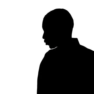Vector silhouette of a contemplative man looking down Illustrazione stock
