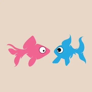 Vector silhouette of couple of fish. Ilustración de archivo