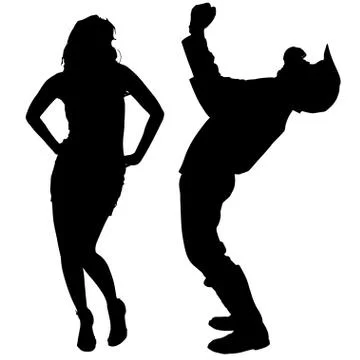 Vector silhouette of couple. Stock Illustration