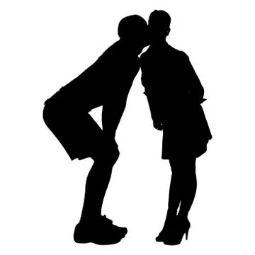 Vector silhouette of a couple. Stock Illustration