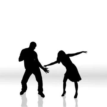 Vector silhouette of couple. Stock Illustration