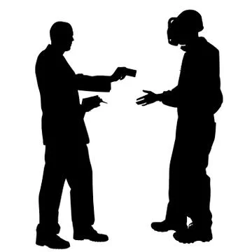 Vector silhouette of couple. Stock Illustration