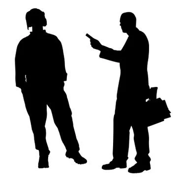 Vector silhouette of couple. Stock Illustration