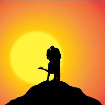 Vector silhouette of couple. Stock Illustration