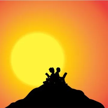 Vector silhouette of couple. Stock Illustration