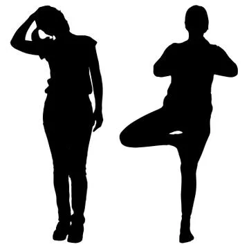Vector silhouette of a couple. Ilustração Stock