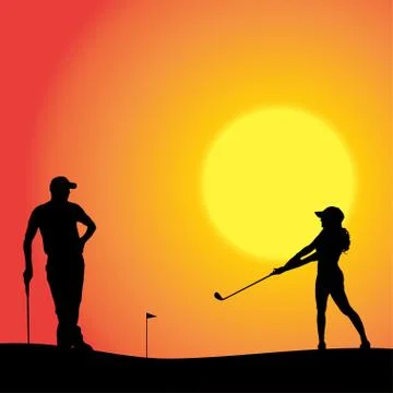 Vector silhouette of couple. Stock Illustration