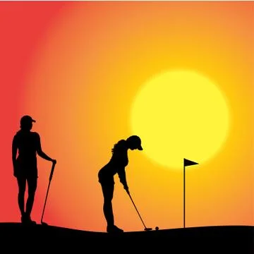 Vector silhouette of couple. Stock Illustration