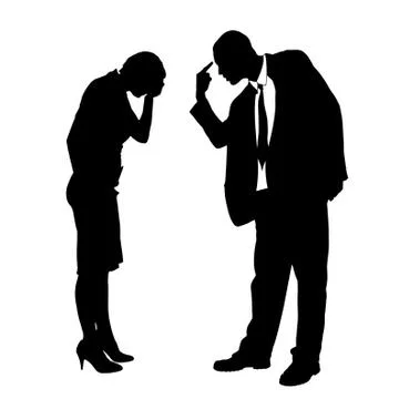 Vector silhouette of a couple. Illustrazione stock