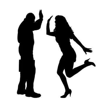 Vector silhouette of couple. Stock Illustration