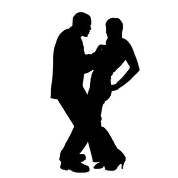 Vector silhouette of couple. Illustrazione stock