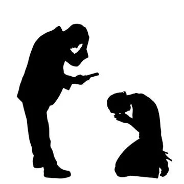 Vector silhouette of couple. Stock Illustration