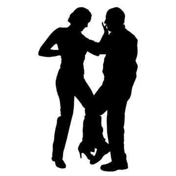 Vector silhouette of couple. Stock Illustration