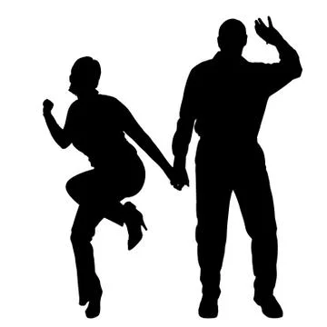 Vector silhouette of couple. Illustrazione stock