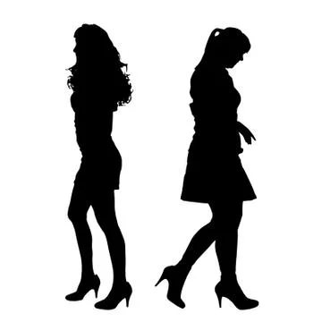 Vector silhouette of a couple. Stock Illustration