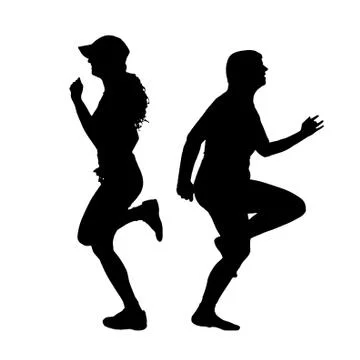 Vector silhouette of a couple. Illustrazione stock
