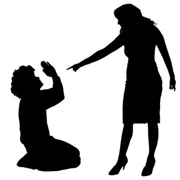 Vector silhouette of couple. Stock Illustration