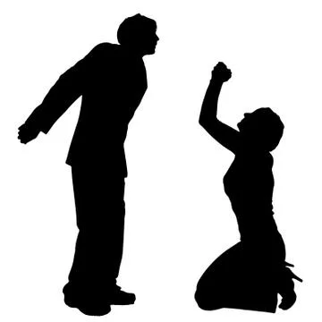 Vector silhouette of couple. Stock Illustration