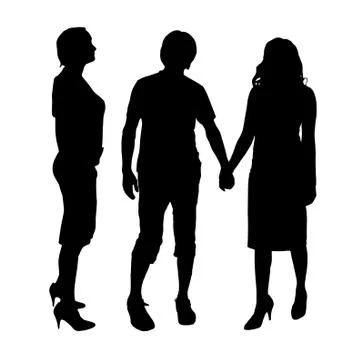 Vector silhouette of a couple. Stock Illustration