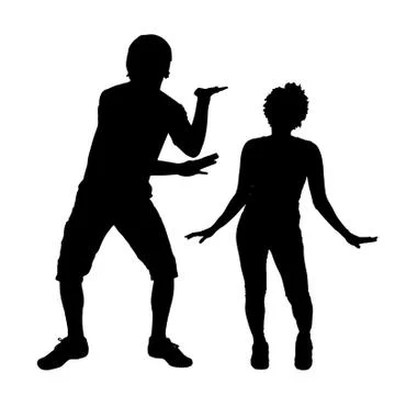 Vector silhouette of a couple. Stock Illustration