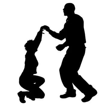 Vector silhouette of a couple. Stock Illustration