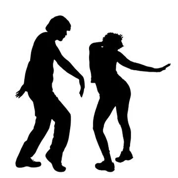 Vector silhouette of a couple. Stock Illustration