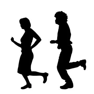 Vector silhouette of a couple. Stock Illustration