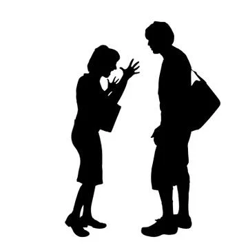 Vector silhouette of a couple. Stock Illustration