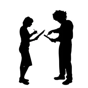 Vector silhouette of a couple. Illustrazione stock