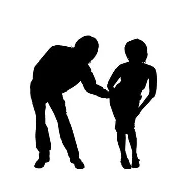 Vector silhouette of a couple. Stock Illustration