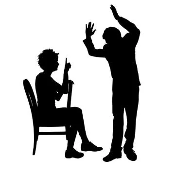 Vector silhouette of couple. Stock Illustration