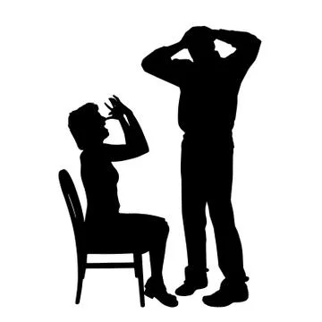 Vector silhouette of couple. Stock Illustration