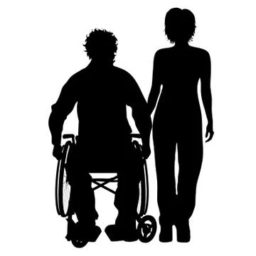 Vector silhouette of couple. Stock Illustration