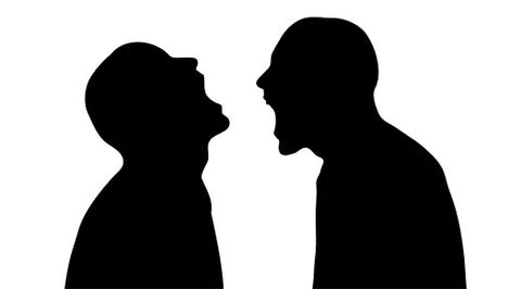 Vector silhouette of couple on white background. Ilustração Stock