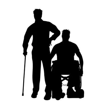 Vector silhouette of couple on white background. Stock Illustration