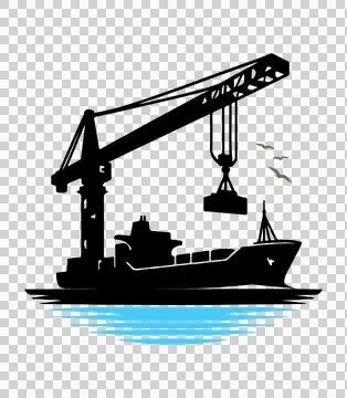 Vector silhouette of a crane Stock Illustration