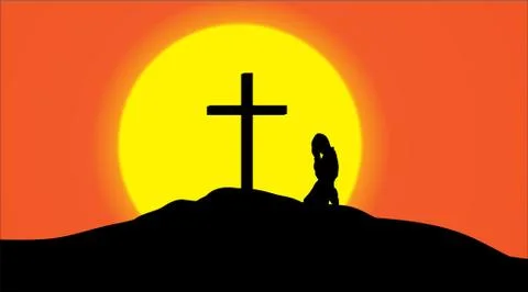 Vector silhouette of a cross. Stock Illustration