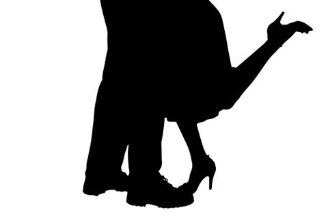 Vector silhouette of a dancing couple. Stock Illustration