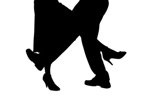 Vector silhouette of a dancing couple. Stock Illustration