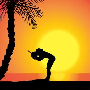 Vector silhouette of diver. Stock Illustration