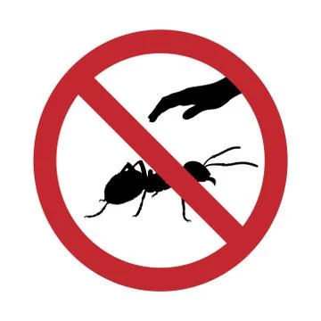 Vector silhouette of do not touch ant mark on white background. Symbol of pro Stock Illustration