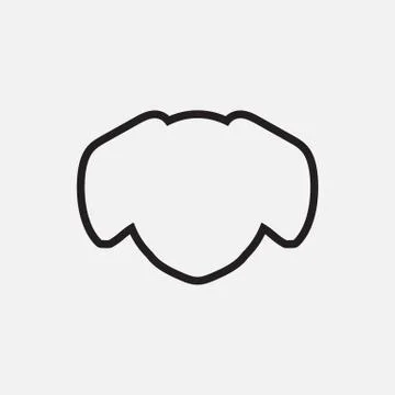 Vector silhouette of a dog head icon Illustrazione stock
