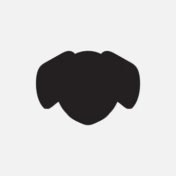 Vector silhouette of dog head Stock Illustration
