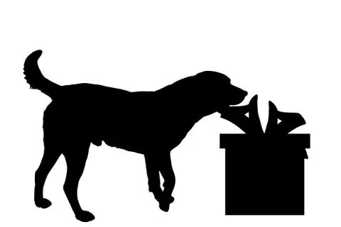 Vector silhouette of a dog. Stock Illustration