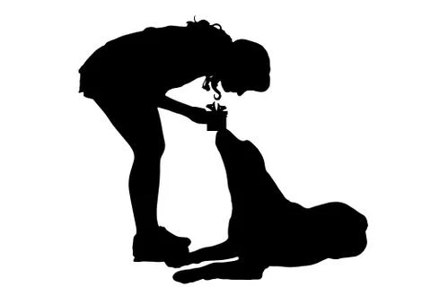Vector silhouette of a dog. Stock Illustration