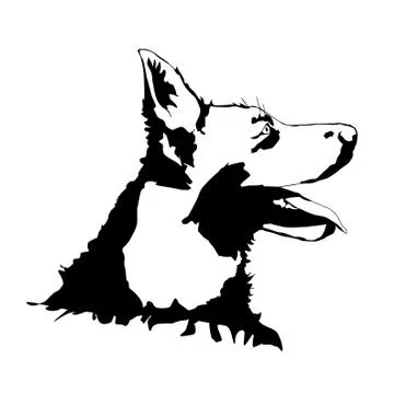 Vector silhouette of a dog. Stock Illustration
