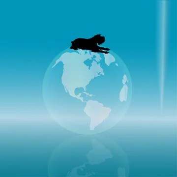 Vector silhouette of a dog. Stock Illustration