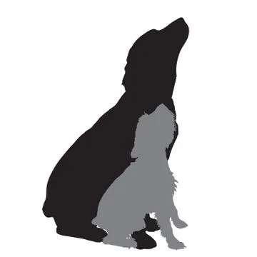 Vector silhouette of a dog. Stock Illustration